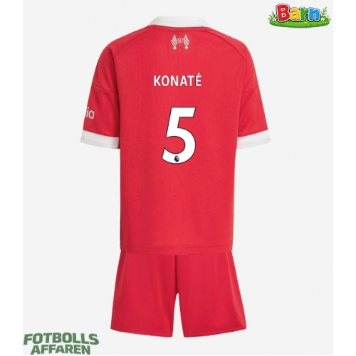 Liverpool Ibrahima Konate #5 Hemmaställ Barn 2025-26 Kortärmad (+ Korta byxor)